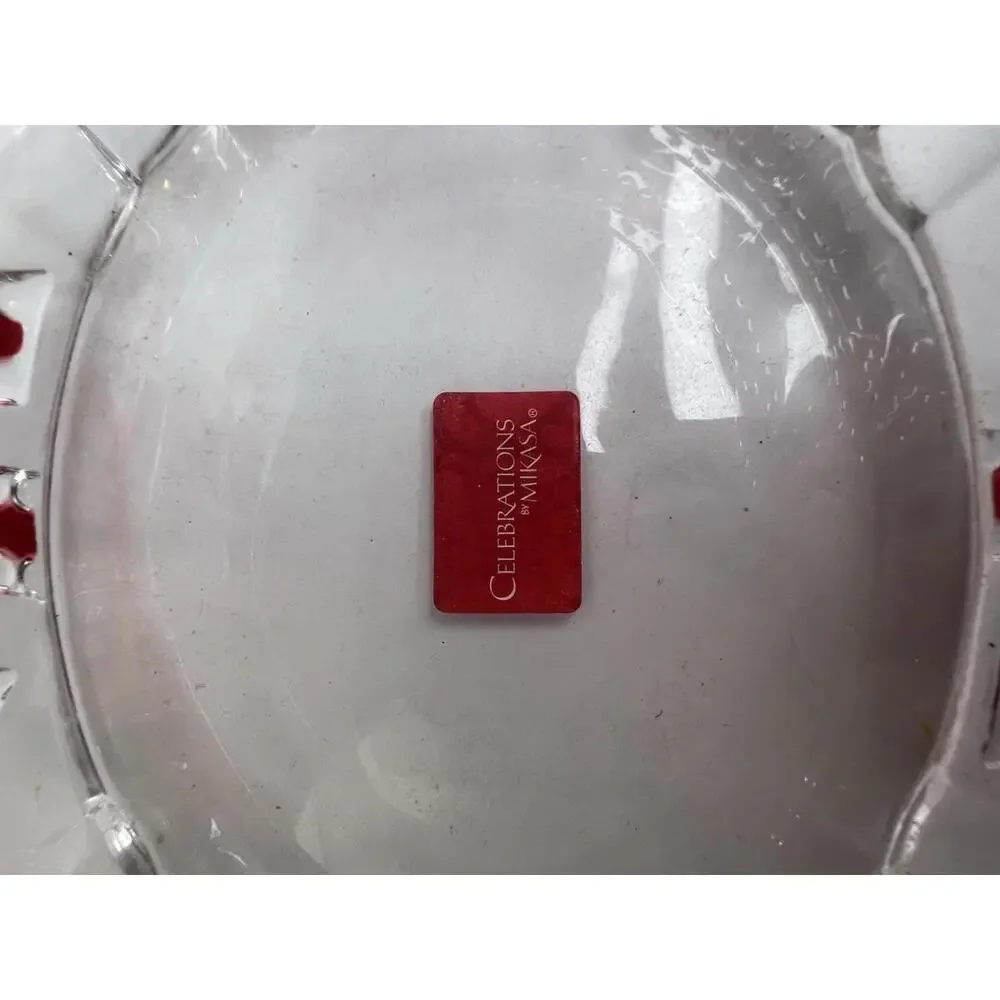 Celebrations By Mikasa Ruby Ribbon Crystal Candy Dish Bowl EUC 6.25” X 5.5” - Picture 4 of 4